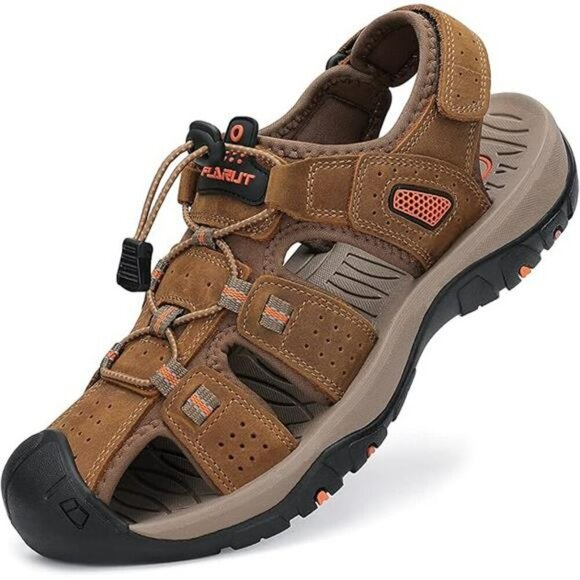 FLARUT Mens Hiking Sandals Closed Toe Leather Water Shoes Outdoor Trail Sport main image 7
